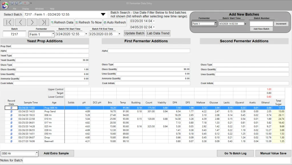 a display graphic for data entry.